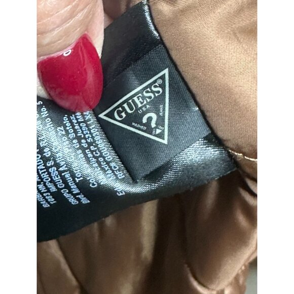 Guess Cord Sherpa Trucker Jacket Utility Brown Button Down Men Size XL - Picture 14 of 16